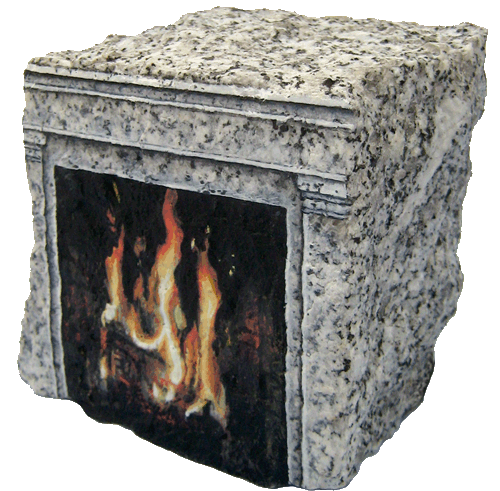 rock painting fireplace