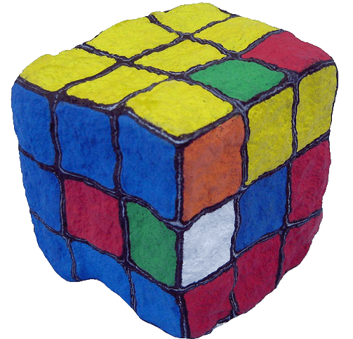 Rubik's cube Rock painting