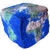 planet earth globe cube