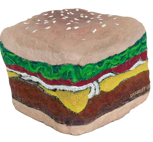 Hamburger contemporary cave art rock painting