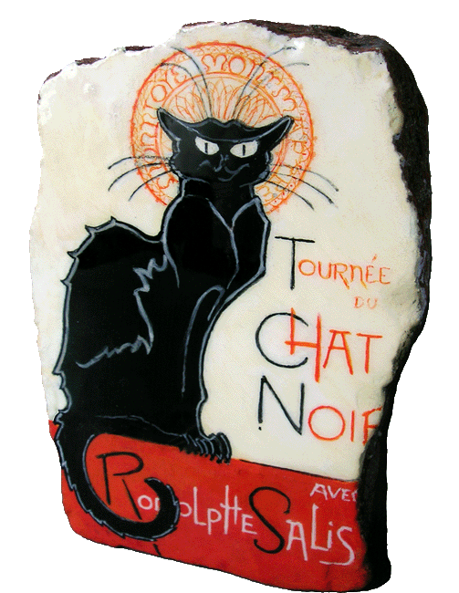 rock painting after poster cabaret chat noir paris montmartre