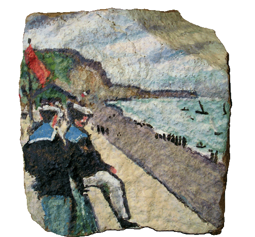 Albert Marquet the beach at Fecamp rock art painting