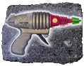 Ray gun toy contemporary art paris exhibition rock  painting installation concept symbol visual culture