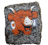 The laughing cow rock art Paris contemporary visual concept symbol culture