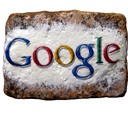 Google logo visual art painting rock