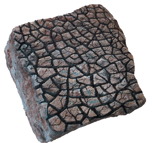 dry Cracked earth trompe l'oeil rock art painting Paris