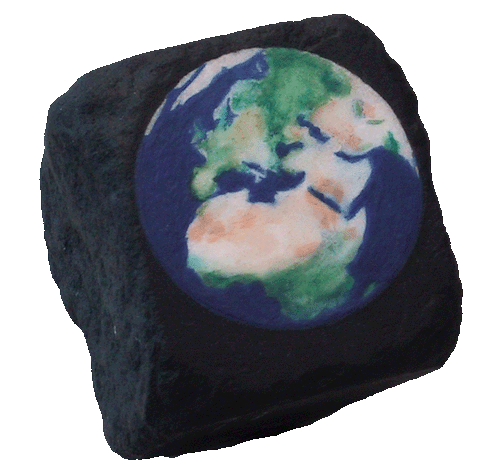 world Earth globe rock art painting contemporary artist