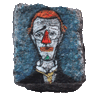 Blue clown Bernard Buffet rock art painting paris