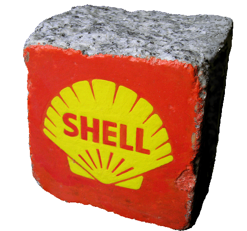 logo Shell oil painting paris rock
