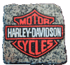 Rock Painting Harley-Davidson logo